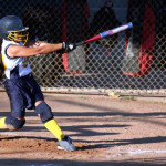 Way to swing the bat in fastpitch softball. Eye on the ball, Full extension swing, right hand over left wrist, left leg straight out, right toe pointing down towards China!